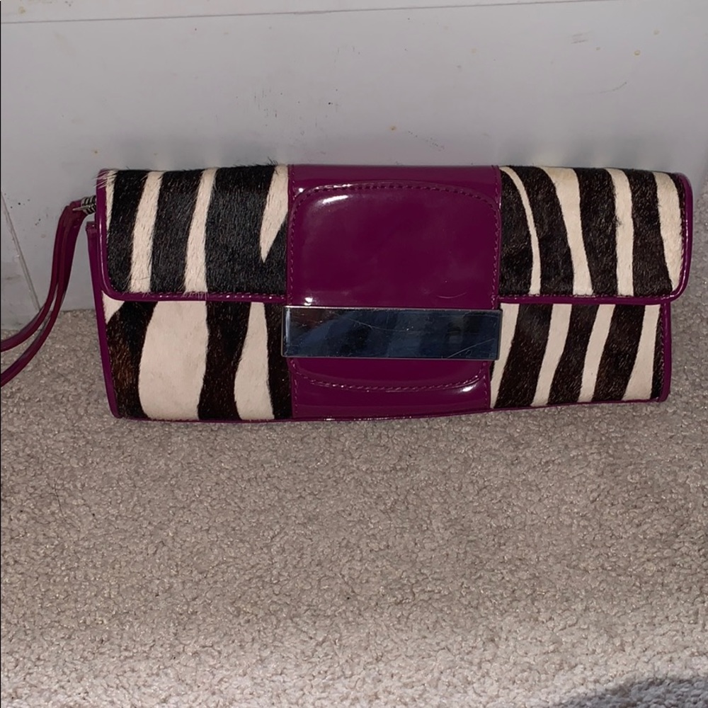 Zebra print clutch